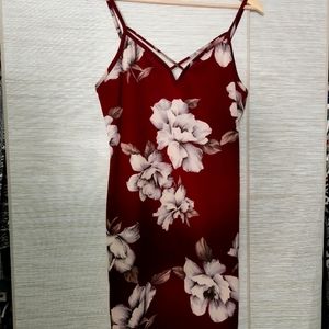 Burgundy floral dress